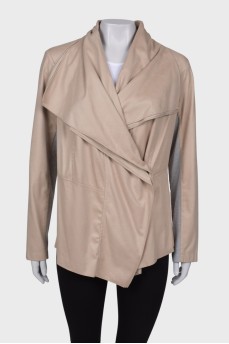 Beige jacket with wide lapels