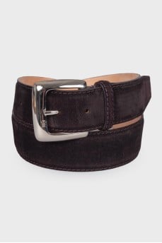 Brown suede belt