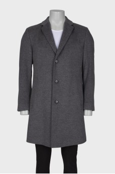 Men's gray wool coat