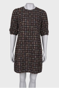 Checked tweed dress