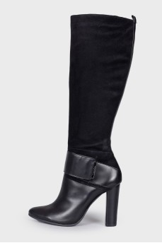 Boots with suede uppers