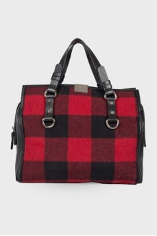 Checked textile bag