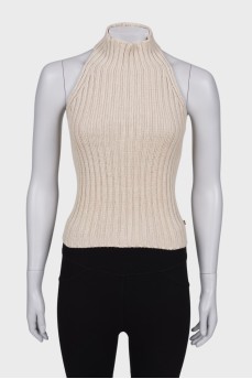 Open back silk top