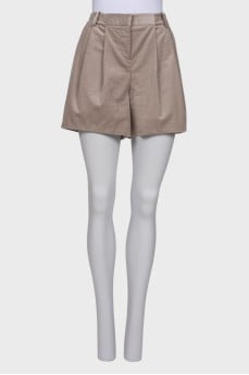 Pleated corduroy shorts
