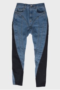 High rise combination jeans