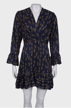 Navy blue print dress