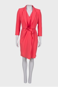 Coral dress and jacket set