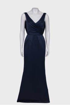 Темно-синее платье макси