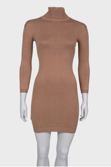 Dark beige turtleneck dress