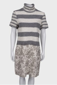 Short sleeve wool dress