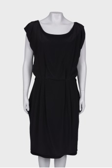 Black wool sheath dress