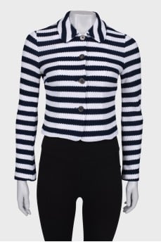 Striped knitted jacket