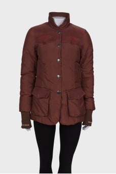 Brown jacket with embroidery