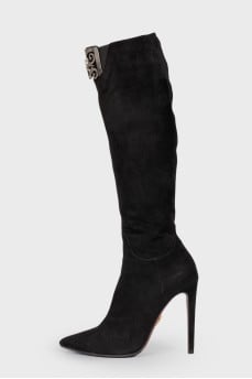 Pointed toecap suede ankle boots
