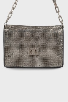Mini bag with rhinestones