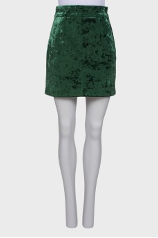 Velor dark green skirt