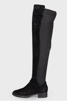 Suede over the knee boots with heels