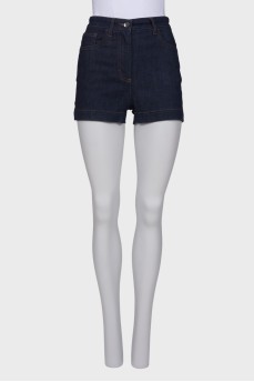 Navy blue high waist shorts