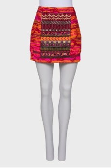 Combined skirt with embroidered rhinestones