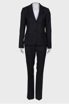 Black wool suit