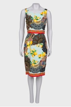 Printed silk dress