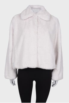 Cropped white coat