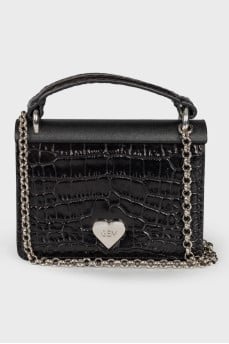 Embossed leather mini bag