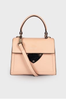 Powder colored leather bag