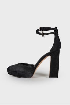 Suede high heels