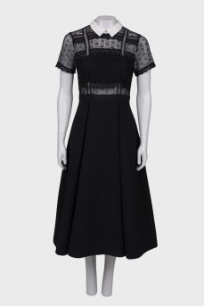 Black and white dress with lace top