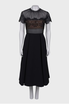 Maxi dress with translucent top