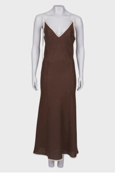 Linen dress with straps