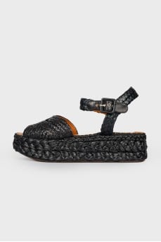 Woven platform sandals