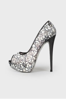 Textile shoes in floral print