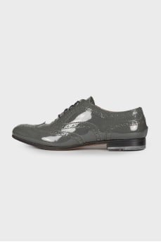 Dark green lacquer brogues