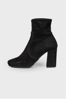 Black suede ankle boots