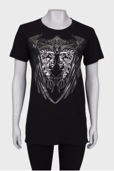 Black printed T-shirt