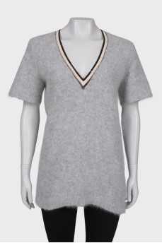Short sleeve wool tunic