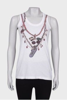 White tank top with seams inside out