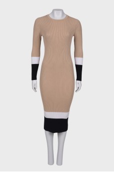 Beige dress body-con shape