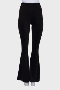 Velor flared trousers
