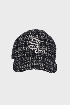 Tweed cap with brand logo