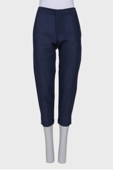 Blue straight leg trousers
