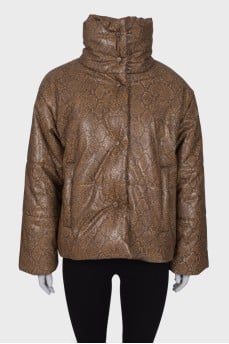 Embossed eco-leather jacket