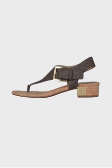 Sandals with brand logo