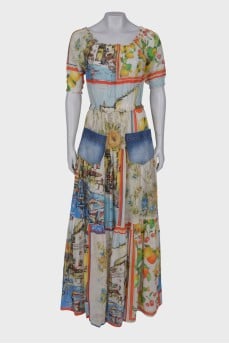 Maxi dress in print