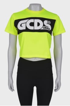 Bright yellow top with tag