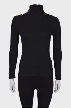 Black golf with golden buttons