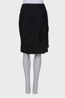 Draped wool skirt