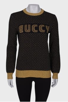 Black embroidered sweater